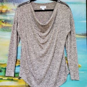 CARMEN Carmen Marc Valvo Zip Shoulder Knit Top